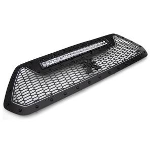 T-Rex Billet - 7319411-BR | T-Rex Stealth Laser Torch Series Grille | Laser Cut Pattern | Mild Steel | Black | Black Studs | 1 Pc | Insert - Image 4