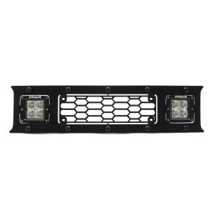 T-Rex Billet - 7325711-BR | T-Rex Stealth Laser Torch Series Bumper Grille | Laser Cut Pattern | Mild Steel | Black | Black Studs | 1 Pc | Overlay | Incl. 3 in. LED Cube Light - Image 1