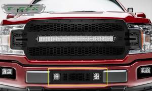 T-Rex Billet - 7325711-BR | T-Rex Stealth Laser Torch Series Bumper Grille | Laser Cut Pattern | Mild Steel | Black | Black Studs | 1 Pc | Overlay | Incl. 3 in. LED Cube Light - Image 9