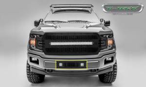 T-Rex Billet - 7325711-BR | T-Rex Stealth Laser Torch Series Bumper Grille | Laser Cut Pattern | Mild Steel | Black | Black Studs | 1 Pc | Overlay | Incl. 3 in. LED Cube Light - Image 11