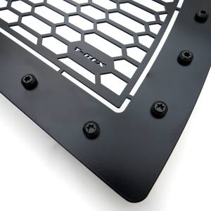 7714521-BR | T-Rex Stealth Laser X Series Grille | Laser Cut Pattern | Mild Steel | Black | Black Studs | 1 Pc | Replacement