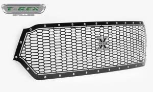 T-Rex Billet - 7714651 | T-Rex Laser X Series Grille | Laser Cut Pattern | Mild Steel | Black | Chrome Studs | 1 Pc | Replacement - Image 2