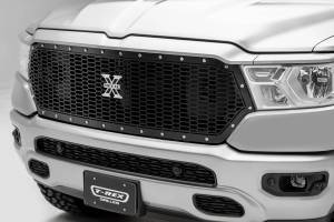 T-Rex Billet - 7714651 | T-Rex Laser X Series Grille | Laser Cut Pattern | Mild Steel | Black | Chrome Studs | 1 Pc | Replacement - Image 4