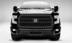 7715731 | T-Rex Laser X Series Grille | Laser Cut Pattern | Mild Steel | Black | Chrome Studs | 1 Pc | Replacement