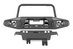 51200A | Rough Country Front Tubular Bumper With 4 LED Cube Lights For Ford Bronco | 2021-2023 | Without Winch Plate