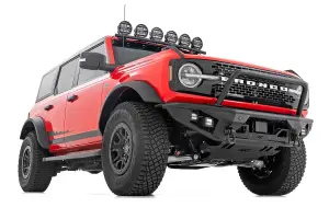 Rough Country - 51200A | Rough Country Front Tubular Bumper With 4 LED Cube Lights For Ford Bronco | 2021-2023 | Without Winch Plate - Image 2