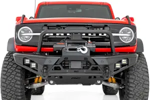 Rough Country - 51205 | Rough Country Front Tubular Bumper With 4 LED Cube Lights For Ford Bronco | 2021-2023 | With Winch Plate - Image 4