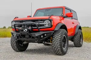 Rough Country - 51205 | Rough Country Front Tubular Bumper With 4 LED Cube Lights For Ford Bronco | 2021-2023 | With Winch Plate - Image 11