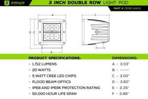 ZROADZ - Z322671-KIT | ZROADZ Front Bumper OEM Fog LED Kit with (4) 3 Inch LED Pod Lights (2015-2020 Colorado) - Image 3