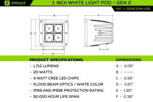 ZROADZ - Z325401-KIT | ZROADZ Front Bumper OEM Fog LED Kit with (6) 3 Inch White LED Pod Lights (2021-2023 Ford Bronco) - Image 4