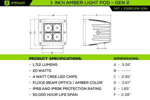 ZROADZ - Z325401-KITA | ZROADZ Front Bumper OEM Fog LED Kit with (6) 3 Inch Amber LED Pod Lights (2021-2023 Ford Bronco) - Image 4