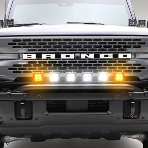 ZROADZ - Z325431-KITAW | ZROADZ Front Bumper Top LED Kit with (4) 3 Inch White and (2) 3 Inch Amber LED Light Pods (2021-2023 Ford Bronco) - Image 8