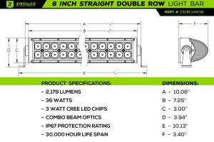 ZROADZ - Z325651-KIT | ZROADZ Front Bumper OEM Fog LED Kit with (2) 6 Inch LED Straight Double Row Light Bars ( 2010-2014 F150 Raptor) - Image 4