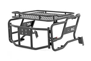 Rough Country - 93141 | Rough Country Tubular Rear Cargo Rack With Spare Tire Mount For Polaris RZR XP / XP 4 1000 | 2014-2021 - Image 1