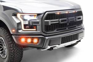 ZROADZ - Z325673-KIT | ZROADZ Front Bumper OEM Fog Amber LED Kit with (6) 3 Inch Amber LED Pod Lights (2017-2020 Ford Raptor) - Image 10