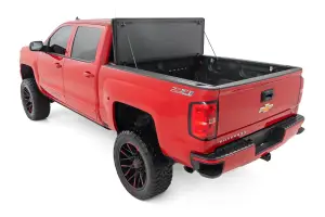 Rough Country - 49119551 | Rough Country Hard Tri-Fold Flip Up Tonneau Bed Cover For Chevrolet Silverado / GMC Sierra 1500/2500 HD/3500 HD | 2014-2019 | 5' 9" Bed With Rail Clips - Image 5