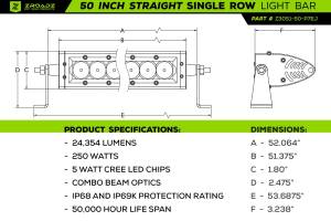 ZROADZ - Z335411-KIT | ZROADZ Front Roof LED Kit with (1) 50 Inch LED Straight Single Row Slim Light Bar (2021-2023 Bronco) - Image 6