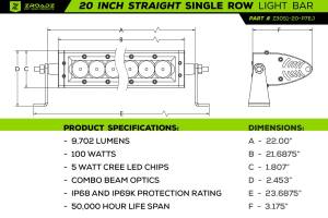 ZROADZ - Z344811-KIT | ZROADZ Hood Hinge LED Kit with (1) 20 Inch LED Straight Single Row Slim Light Bar (2007-2018 Wrangler JK) - Image 6