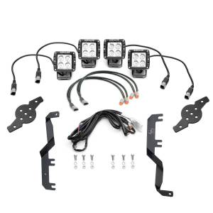 Z365471-KIT4 | ZROADZ Hood Hinge LED Kit with (4) 3 Inch LED Pod Lights (2017-2022 F250, F350 Super Duty)