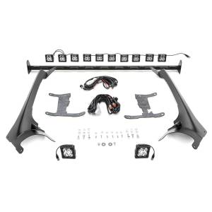 Z934931-KIT2AW | ZROADZ Multi-LED Roof Cross Bar and 2-Pod A-Pillar Complete KIT, Includes (12) 3-Inch ZROADZ Light Pods (2018-2023 Wrangler JL, 2020-2023 Gladiator JT)