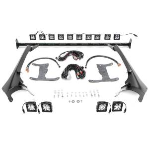 ZROADZ - Z934931-KIT4AW | ZROADZ Multi-LED Roof Cross Bar and 4-Pod A-Pillar Complete KIT, Includes (14) 3-Inch ZROADZ Light Pods (2018-2023 Wrangler JL, 2020-2023 Gladiator JT) - Image 1