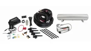 27692 | Air Lift Performance 3H Air Management (1/4" Air Line, 4 Gallon 5-Port Lightweight Raw Aluminum Tank, VIAIR 444C Compressor)