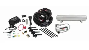 27697 | Air Lift Performance 3H Air Management (3/8" Air Line, 4 Gallon 5-Port Lightweight Raw Aluminum Tank, VIAIR 444C Compressor)