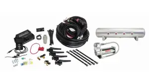 27699 | Air Lift Performance 3H Air Management (3/8" Air Line, 4 Gallon 7-Port Lightweight Raw Aluminum Tank, VIAIR 444C Compressor)