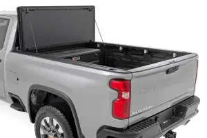 Rough Country - 49120651 | Rough Country Hard Tri-Fold Flip Up Tonneau Bed Cover For Chevrolet Silverado 2500/3500 HD / GMC Sierra 2500/3500 HD | 2020-2024 | 6'9" Bed - Image 2