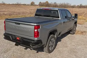 Rough Country - 49120651 | Rough Country Hard Tri-Fold Flip Up Tonneau Bed Cover For Chevrolet Silverado 2500/3500 HD / GMC Sierra 2500/3500 HD | 2020-2024 | 6'9" Bed - Image 9