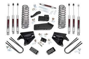 465B33 | Rough-Country 4 Inch Lift Kit | Quad Front Shocks | Rear Blocks | Ford Bronco (80-96)