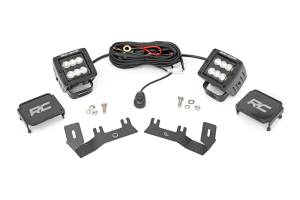 71053 | Rough-Country LED Ditch Light Kit | 2in Black Series Flood Beam (2014-2018 Silverado, Sierra 1500)