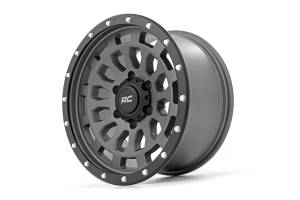 Rough Country - 87170912G | Rough Country 87 Series Wheel | Simulated Beadlock | Gray/Black | 17x8.5 | 6x5.5 | +0mm - Image 3