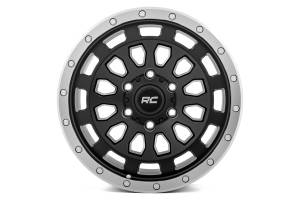 Rough Country - 87170912B | Rough Country 87 Series Wheel | Simulated Beadlock | Black/Machined | 17x8.5 | 6x5.5 | +0mm - Image 2