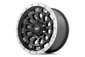 Rough Country - 87170912B | Rough Country 87 Series Wheel | Simulated Beadlock | Black/Machined | 17x8.5 | 6x5.5 | +0mm - Image 3