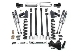 BDS1537FS | BDS Suspension 4 Inch Lift Kit 4-Link Conversion For Ford F-250 / F-350 Super Duty 4WD | 2017-2019 | Diesel, Rear 5 Inch Block With 2 Leaf Main | Fox 2.0 Performance Series Shocks