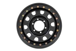 RC158545SL | Rough Country Steel Simulated Beadlock Wheel Black | 15x8 | 5x4.5 | 3.30 Bore | -19