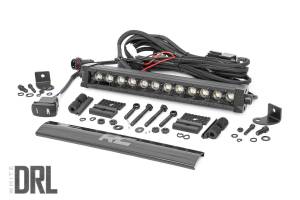 70712BLDRLA | Rough Country 12 Inch Black Series LED Light Bar | Single Row | Amber DRL