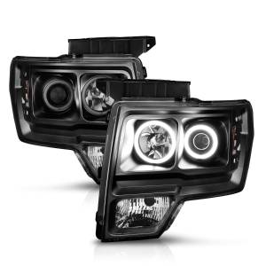111161 | Anzo USA Projector Headlights w/ RX Halo Black (2009-2014 F150 Pickup)