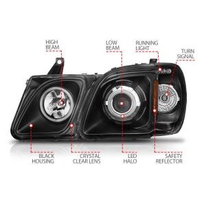 Anzo USA - 111170 | Anzo USA Projector Headlights w/ RX Halo Black (1998-2007 LX470) - Image 3