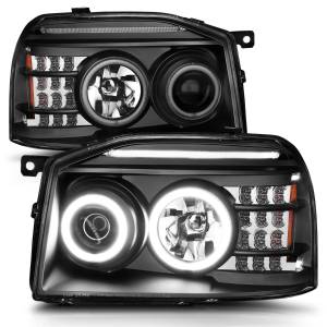 111172 | Anzo USA Projector Headlights w/ RX Halo Black (2001-2004 Frontier)