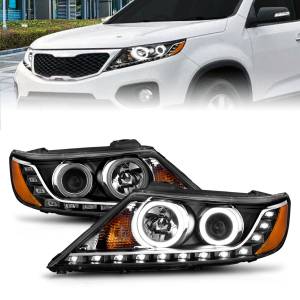 Anzo USA - 111248 | Anzo USA Projector Headlights w/ RX Halo Black (2011-2013 Sorrento) - Image 7