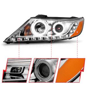 Anzo USA - 111249 | Anzo USA Projector Headlights w/ RX Halo Chrome (2011-2013 Sorrento) - Image 2