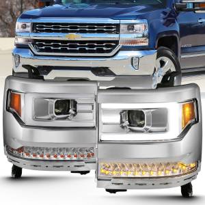 Anzo USA - 111374 | Anzo USA Projector Headlights Plank Style Design Chrome (2016-2018 Silverado 1500) - Image 2