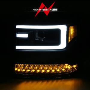 Anzo USA - 111375 | Anzo USA Projector Headlights Plank Style Black w/ Sequential Turn Signal (2016-2018 Silverado 1500) - Image 4