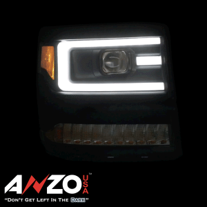 Anzo USA - 111375 | Anzo USA Projector Headlights Plank Style Black w/ Sequential Turn Signal (2016-2018 Silverado 1500) - Image 7