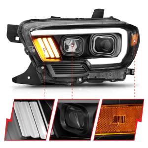 Anzo USA - 111377 | Anzo USA Projector Headlights Plank Style Black (2016-2023 Tacoma) - Image 2