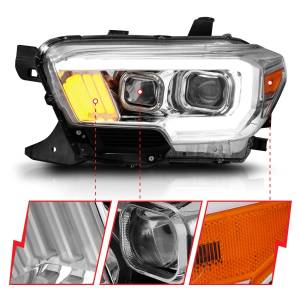 Anzo USA - 111378 | Anzo USA Projector Headlights Plank Style Chrome (2016-2023 Tacoma) - Image 2