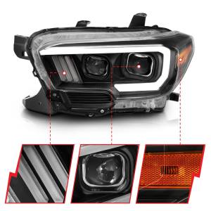 Anzo USA - 111396 | Anzo USA Projector Headlights Plank Style w/ Switchback Black (2016-2023 Tacoma) - Image 2