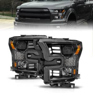Anzo USA - 111408 | Anzo USA Projector Headlights Plank Style Black w/ Sequential Turn Signal (2015-2017 F150 Pickup) - Image 8